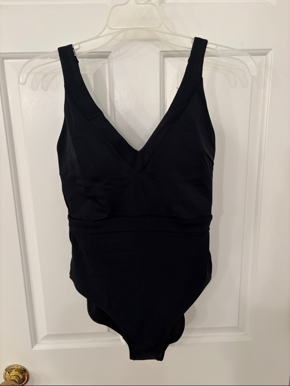 Boden Black V-Neck One-Piece Swimsuit for Kids
